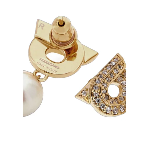 Gancini Pearl And Crystal Earrings