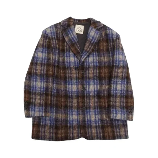 Douuod Kids Single Breasted Checked Jacket