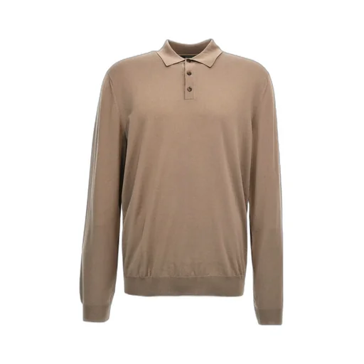 Zanone Long-Sleeved Fine-Knit Polo Shirt