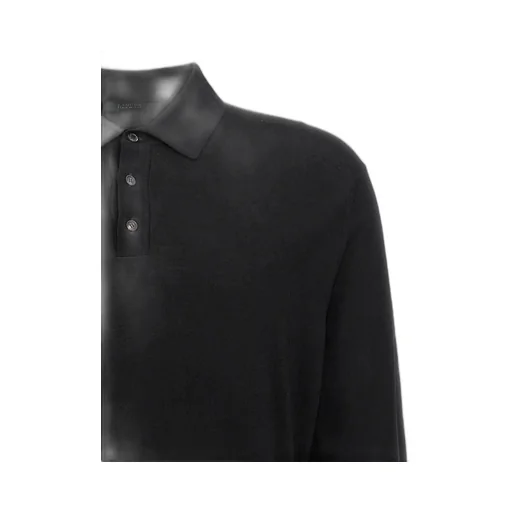 Zanone Long-Sleeved Fine-Knit Polo Shirt