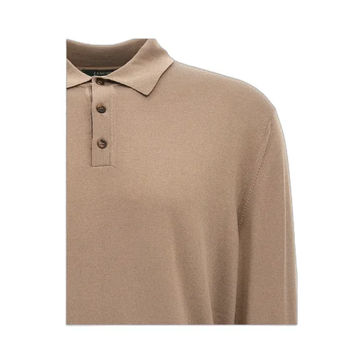 Zanone Long-Sleeved Fine-Knit Polo Shirt