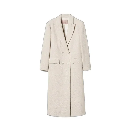 Double-Breasted Herringbone Coat