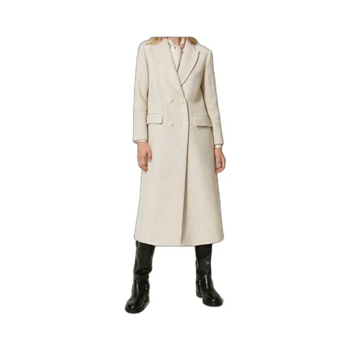 Double-Breasted Herringbone Coat