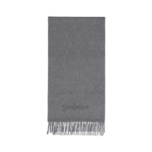 Saint Laurent Logo Embroidered Scarf