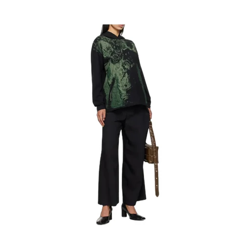 Mm6 Maison Margiela Pleat-Detailed Wide-Leg Trousers