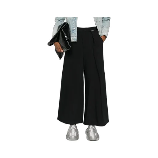 Mm6 Maison Margiela Pleat-Detailed Wide-Leg Trousers