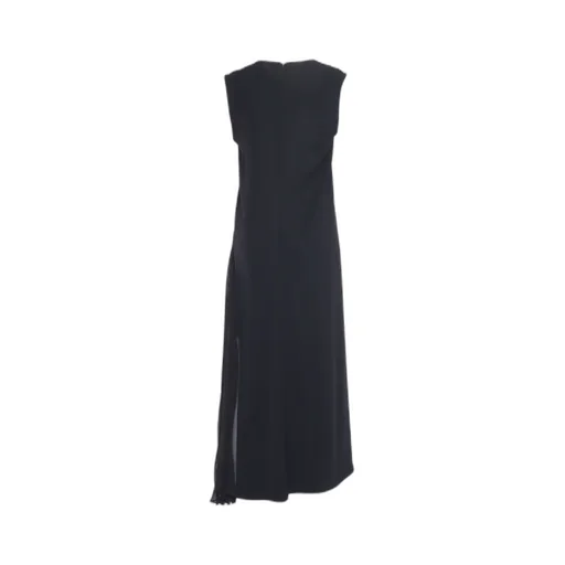 P.A.R.O.S.H. Pleated Sheer Detailed Sleeveless Dress