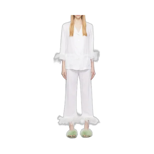 Feather Trim Pajama Set