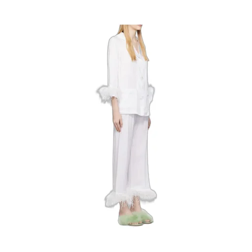 Feather Trim Pajama Set