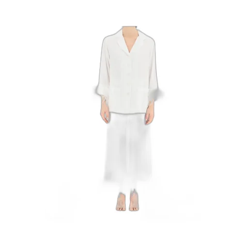 Feather Trim Pajama Set