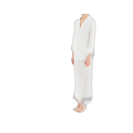 Feather Trim Pajama Set