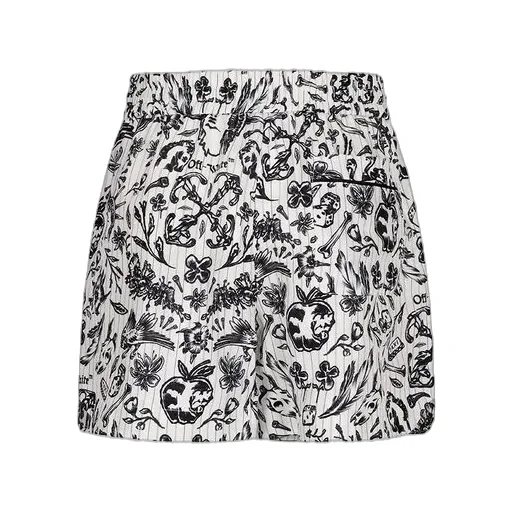 Off-White All-Over Patterned Pajama Shorts