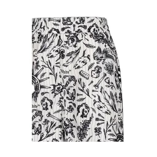 Off-White All-Over Patterned Pajama Shorts