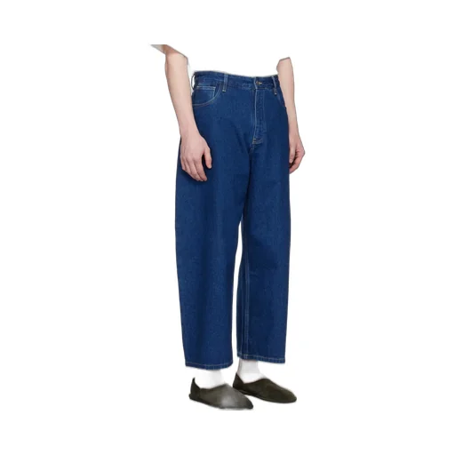 Studio Nicholson Logo Patch Cropped Wide-Leg Jeans