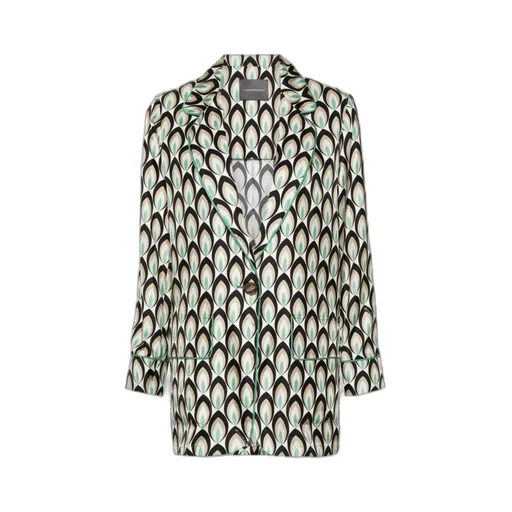 Graphic-Print Silk Blazer