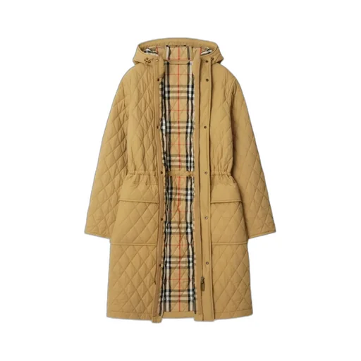 Burberry Drawstring Waist Hooded Quilted Parka