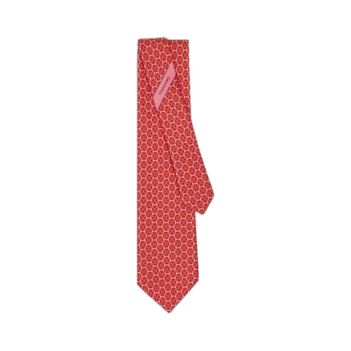 Gancini Horse Collar Button Printed Tie