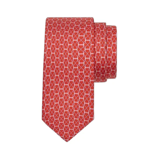 Gancini Horse Collar Button Printed Tie