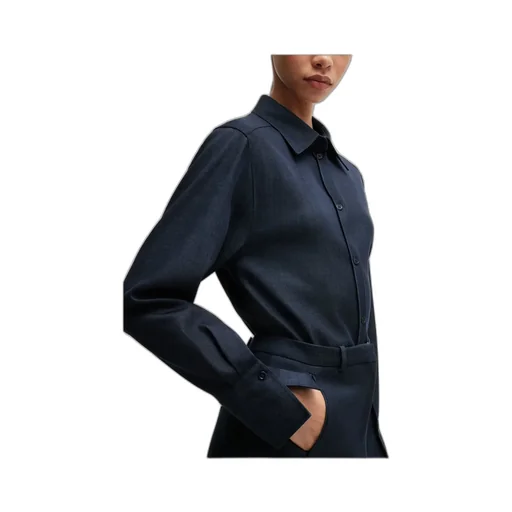 Boss Hugo Boss Denim-Effect Twill Regular-Fit Blouse