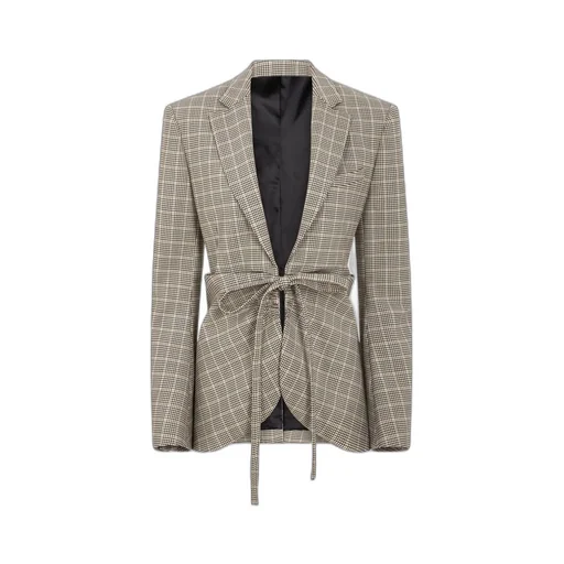 Plaid Check Fitted Jacket