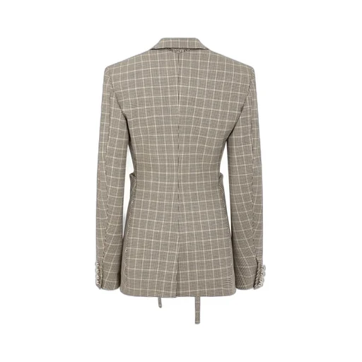 Plaid Check Fitted Jacket