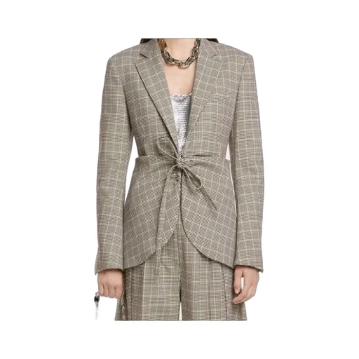 Plaid Check Fitted Jacket