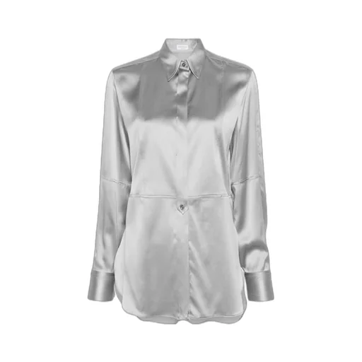 Long-Sleeve Satin Shirt