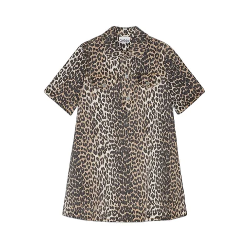 Ganni Denim Dress In Spots