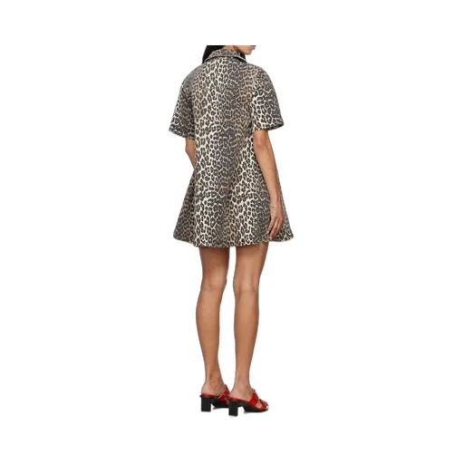 Ganni Denim Dress In Spots