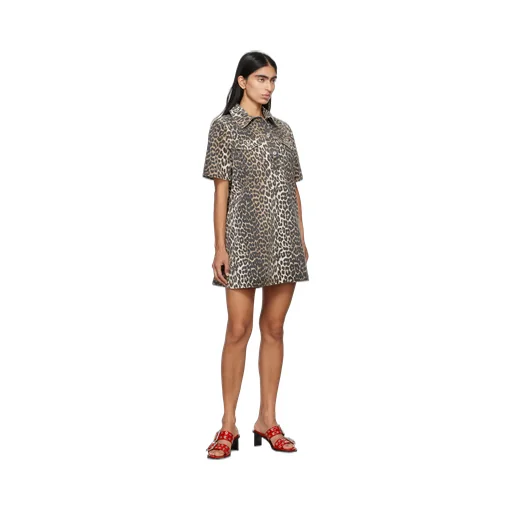 Ganni Denim Dress In Spots