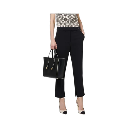 Elisabetta Franchi Slits Cropped Crepe Trousers