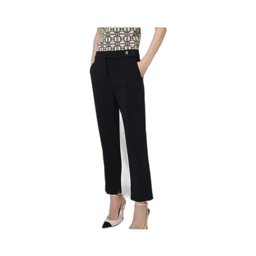Elisabetta Franchi Slits Cropped Crepe Trousers