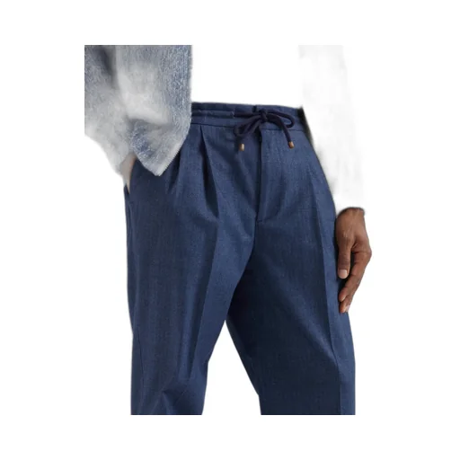 Brunello Cucinelli Drawstring Pleated Tapered Trousers