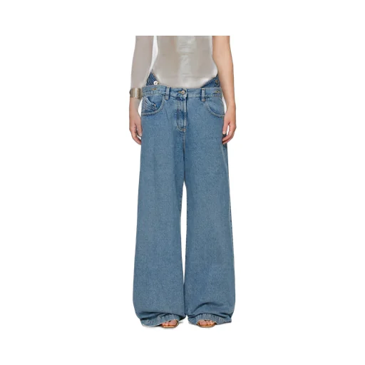 The Attico Logo Patch Straight-Leg Jeans