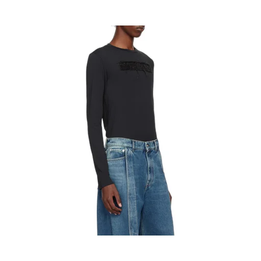 Y/Project Logo Patch Second Skin Distressed T-Shirt