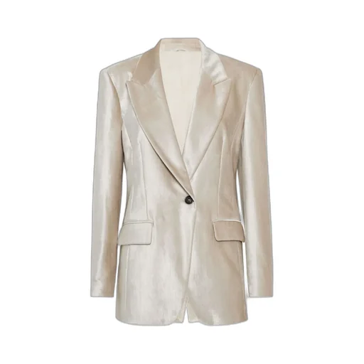 Brunello Cucinelli Monili Embellished Sleek Velvet Blazer