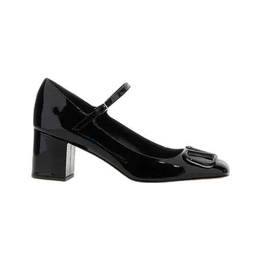 Valentino	Vlogo Plaque Square Toe Pumps