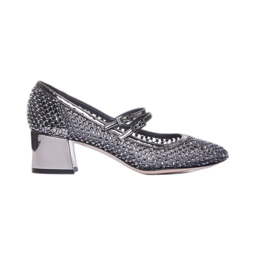 Buckle Round Head Thick Heeled Shoes