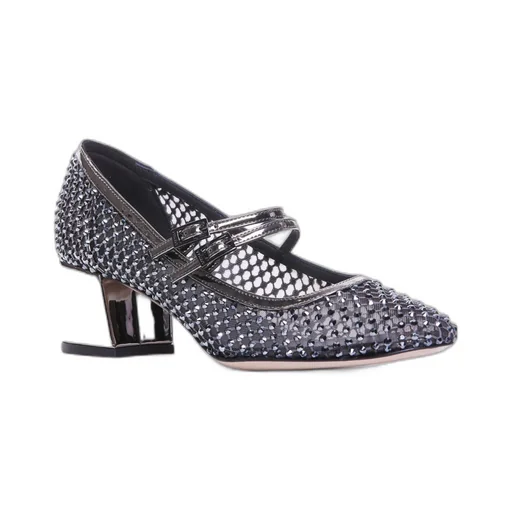 Buckle Round Head Thick Heeled Shoes