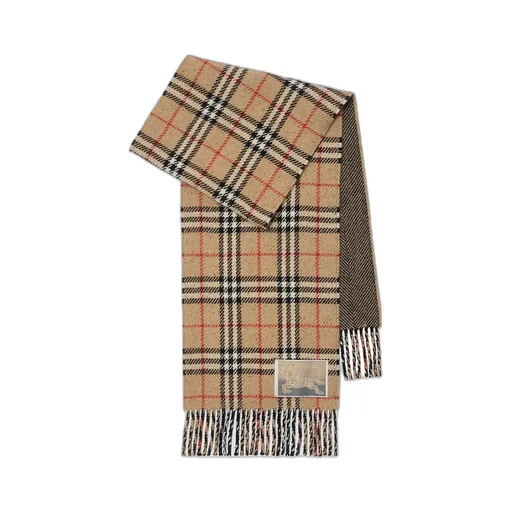 Burberry Reversible Checked Fringed Scarf