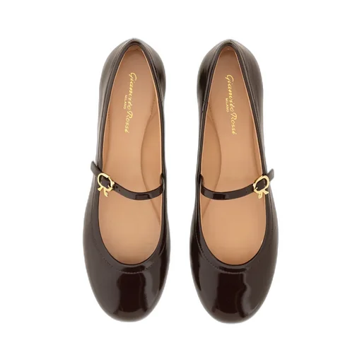 Gianvito Rossi Carla Buckle-Strap Ballerina Shoes