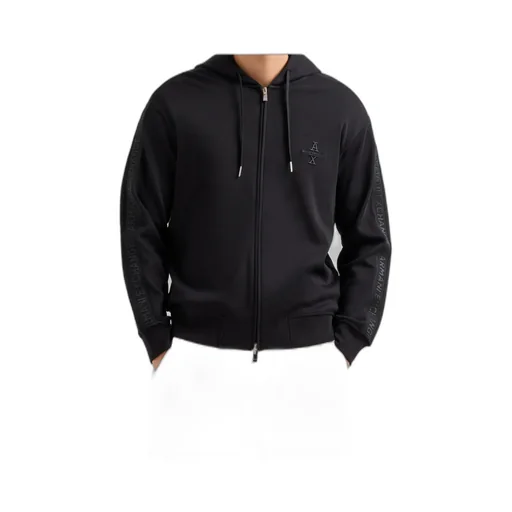 Armani Exchange Logo-Embroidered Zip-Up Hoodie