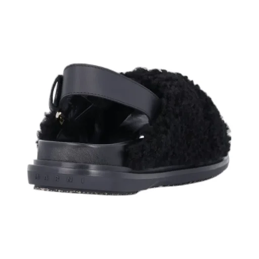 Marni Buckle Detailed Fluffy Sandals