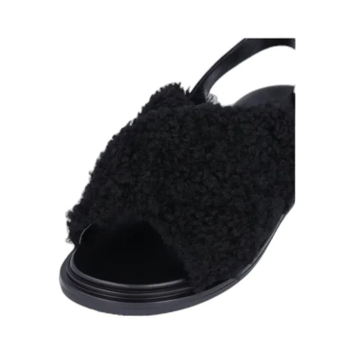 Marni Buckle Detailed Fluffy Sandals
