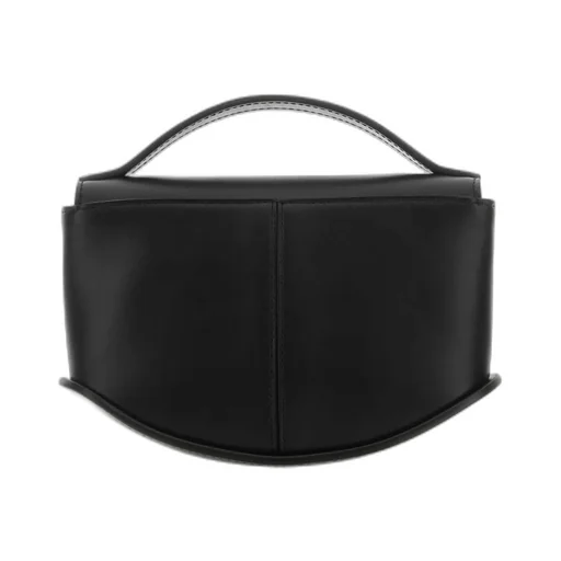 Flip-Lock Leather Shoulder Bag