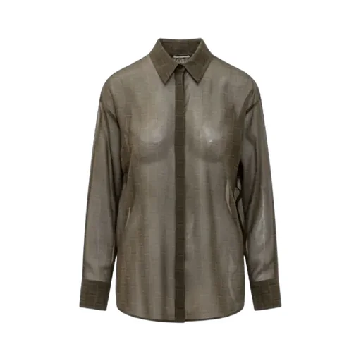 Salvatore Ferragamo Monogrammed Semi-Sheer Shirt