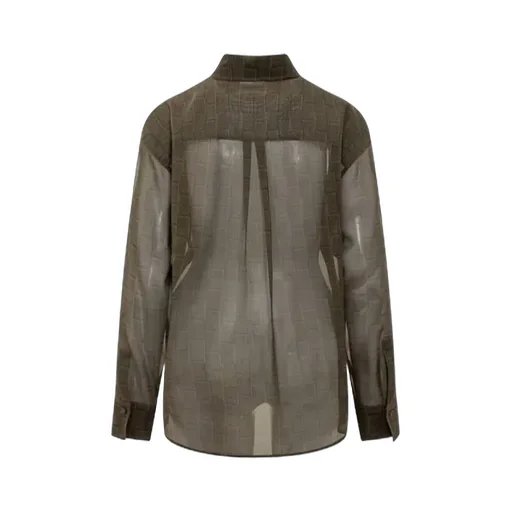 Salvatore Ferragamo Monogrammed Semi-Sheer Shirt