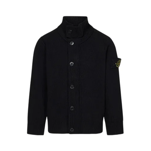 Stone Island Junior Compass-Badge High Neck Cardigan