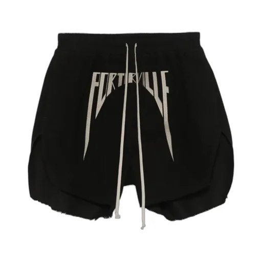 Rick Owens Frayed Hem Drawstring Shorts