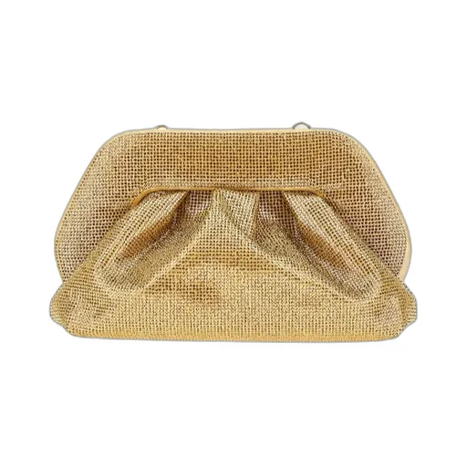 Themoirè Tia Embellished Ruched Clutch Bag